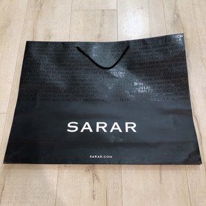 SARAR Empty Paper Shopping Gift Bag Black White